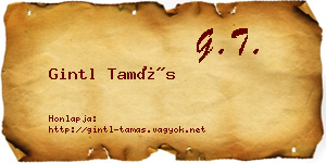 Gintl Tamás névjegykártya
